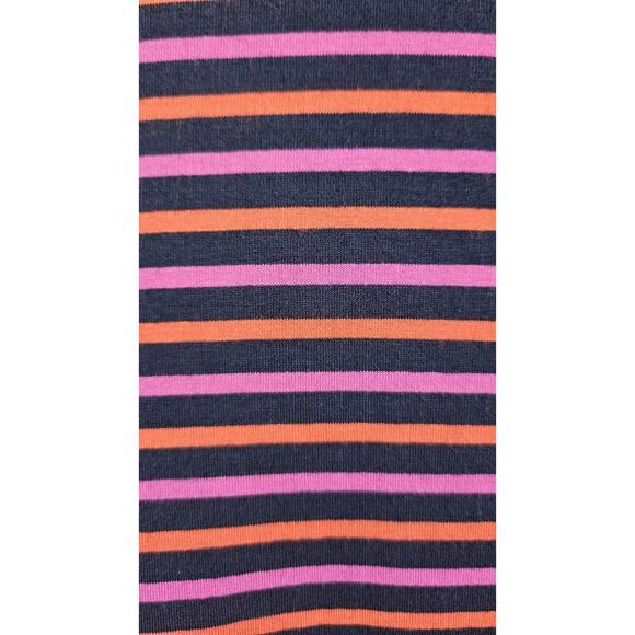 Heyton Dress Size SMALL Striped S/S Ruffle Sleeve Stretch Navy Pink Red - Picture 4 of 6